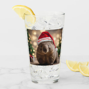 Adorable Christmas Wombat, Glass