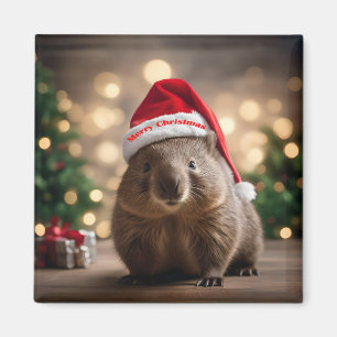 Adorable Christmas Wombat, Magnet