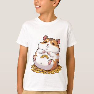 Adorable Chubby Hamster Sitting on Pile of Seeds T-Shirt
