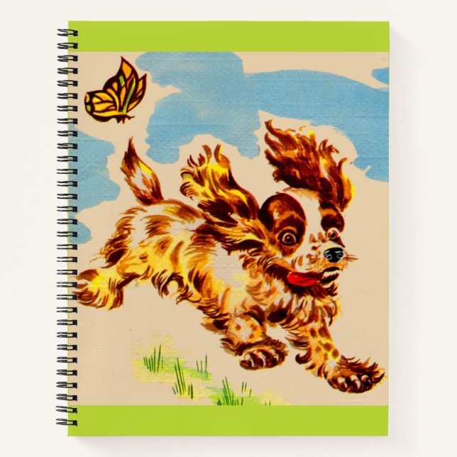 adorable cocker spaniel puppy on the run notebook (Front)