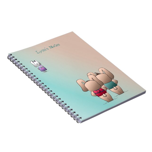 Adorable Coco & Izzy Bunnies go Back to school Notebook (Right Side)