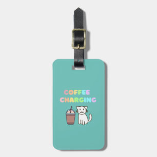 Adorable Coffee Cat luggage tag
