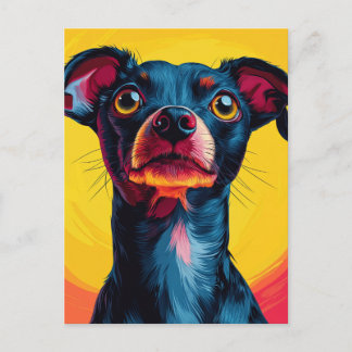 Adorable Colourful Dog Postcard