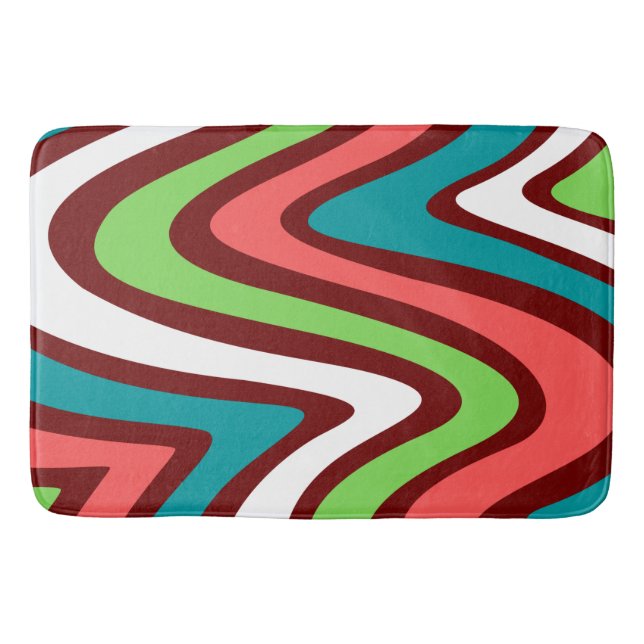 Adorable colourful modern abstract pattern green b bath mat (Front)