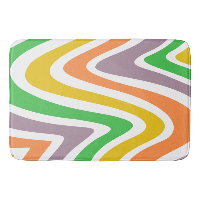 Adorable colourful modern abstract pattern green bath mat (Front)