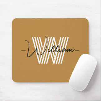 Adorable colourful natural brown Initial and scrip Mouse Pad
