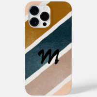 Adorable colourful stripes Teal Brown Earth tone