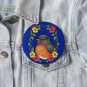 Adorable Connecticut Bird With Mirabilis 10 Cm Round Badge