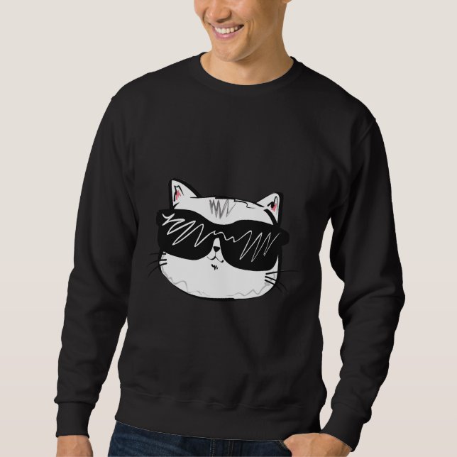 Adorable Cool Cat With Sunglasses Sweatshirt (Front)