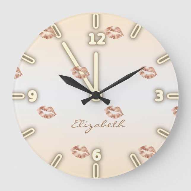 Adorable Cool  ,Lips -Personalised Large Clock (Front)