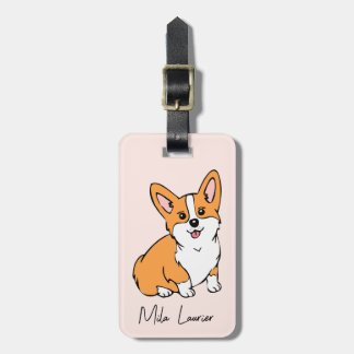 Adorable Corgi Personalised Luggage Name Tag