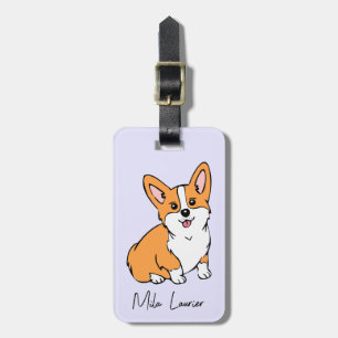 Adorable Corgi Personalised Luggage Name Tag