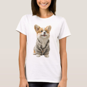 Adorable Corgi Puppy in a Cosy Knitted Sweater