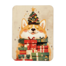 Adorable Corgi with Christmas Gifts