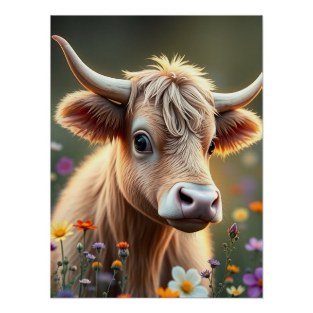 Adorable Cow  Art  Poster (Front)