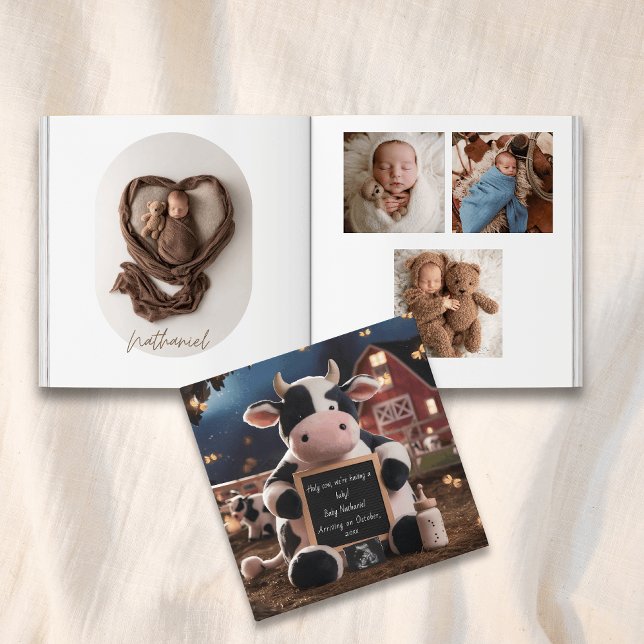 Adorable cow Farm-Themed baby photo book keepsake  (Creator Uploaded)