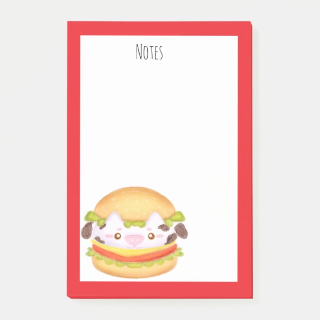 Adorable Cow Hamburger  Post-it Notes (Front)