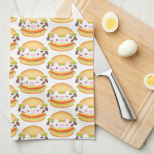 Adorable Cow Hamburger Tea Towel