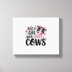 Adorable Cow Lover Design Canvas Print