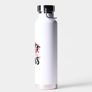 Adorable Cow Lover Design Water Bottle