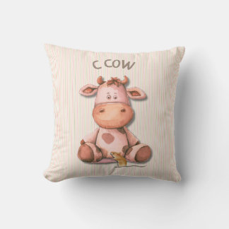 Adorable Cow Nursery Design with C Cow Accent Cushion