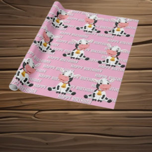  adorable cow print  wrapping paper