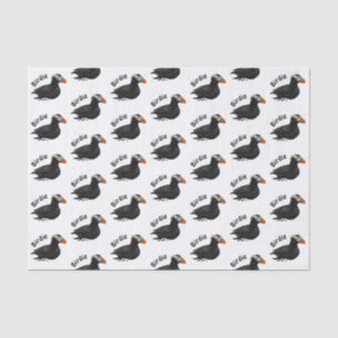 Adorable Crested Puffin Cartoon Swimming Tissue Paper