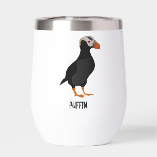 Adorable Crested Puffin Standing Cartoon