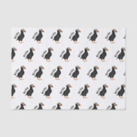 Adorable Crested Puffin Standing Cartoon