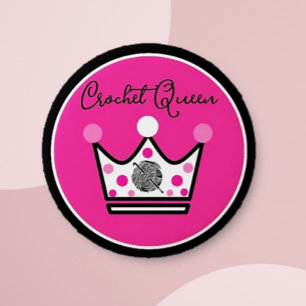 Adorable Crochet Queen Gift 6 Cm Round Badge