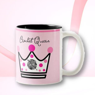 Adorable Crochet Queen Gift Two-Tone Coffee Mug
