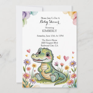 Adorable Crocodile Baby Shower Invitation