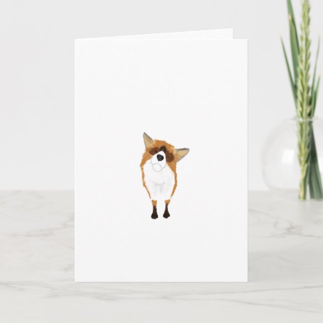 Adorable Curious Fox Greeting Card (Front)