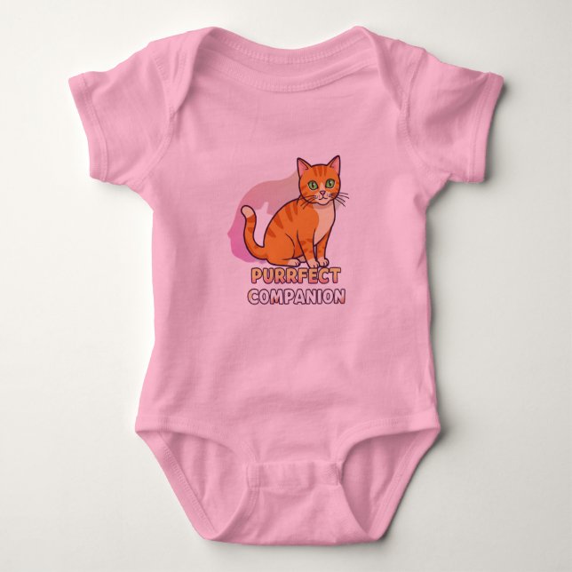"Adorable Custom Cat Baby T-Shirt – Personalised  Baby Bodysuit (Front)
