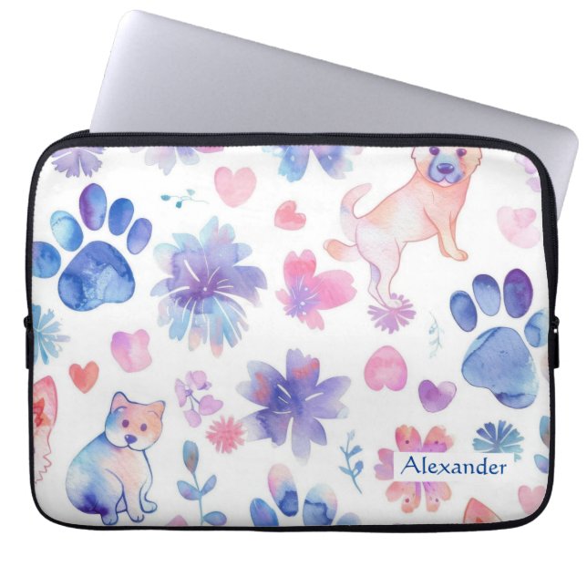 Adorable Custom Puppy  Laptop Sleeve (Front)