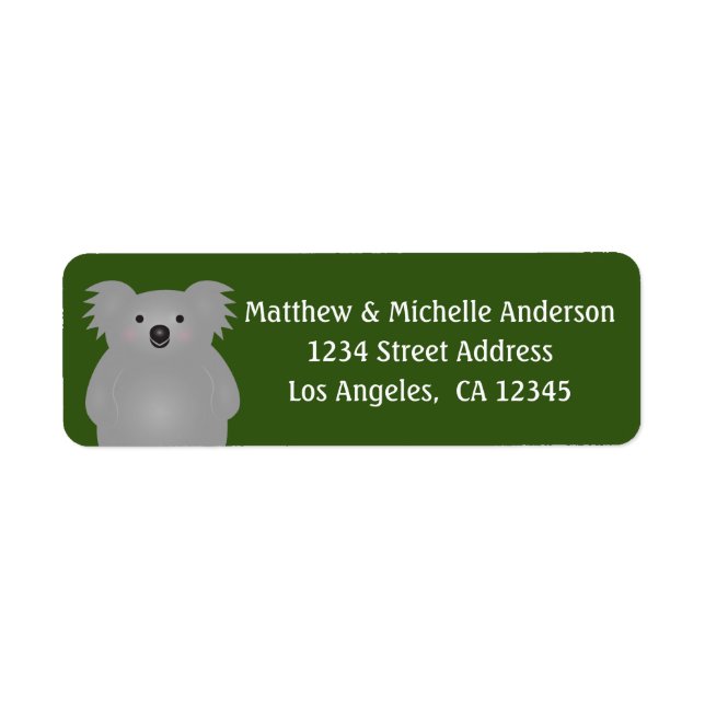 Adorable Cute Australia Koala Bear Forest Green (Front)