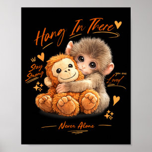 Adorable cute baby monkey punch men women kids Ado Poster