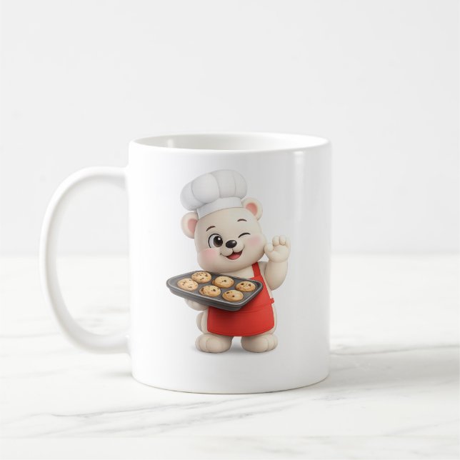 Adorable Cute Bear Pero Character Design Coffee Mug (Left)