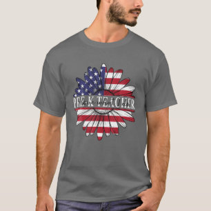 Adorable Cute Blessed Daisy 4Th July Pre-K Teacher T-Shirt