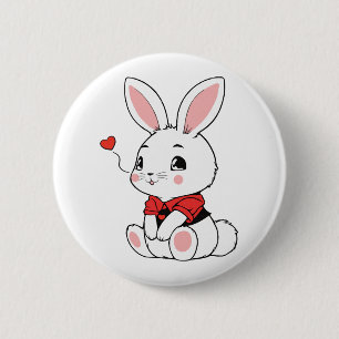 Adorable cute Bunny 6 Cm Round Badge
