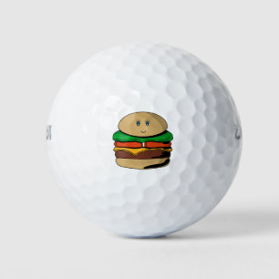 Adorable Cute Burger Hamburger Kawaii Golf Balls