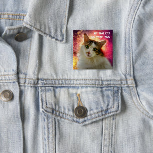 Adorable Cute Calico Cat 15 Cm Square Badge