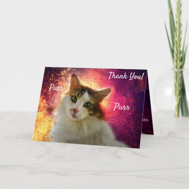 Adorable Cute Calico Cat Card (Front)