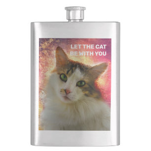 Adorable Cute Calico Cat Hip Flask