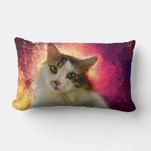Adorable Cute Calico Cat Lumbar Cushion