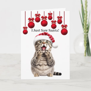 Adorable Cute Cat Christmas Greeting Card