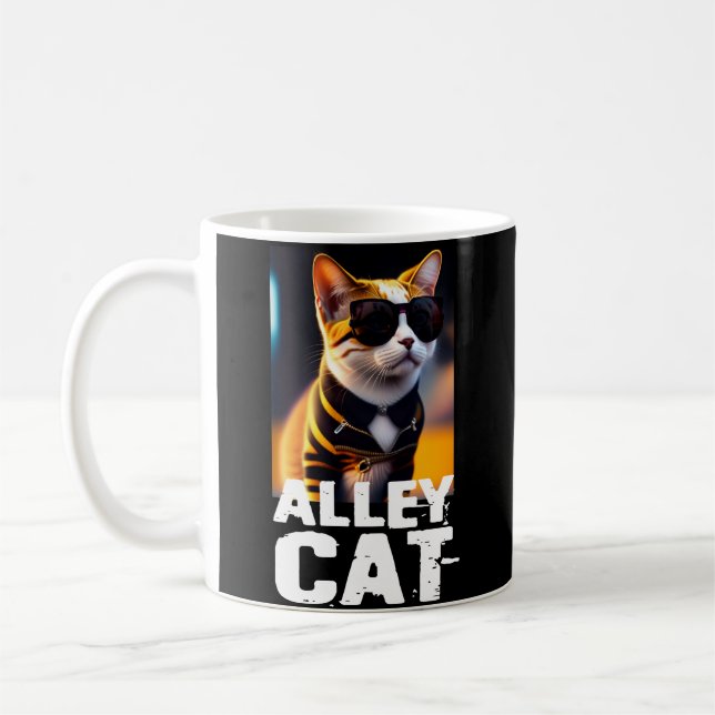 Adorable Cute Cat in Tiger Tracksuit Coffee Mug (Left)