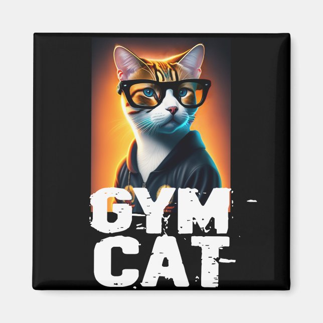 Adorable Cute Cat in Tracksuit Magnet (Front)