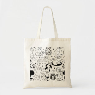 Adorable & Cute Cat Pattern Tote Bag