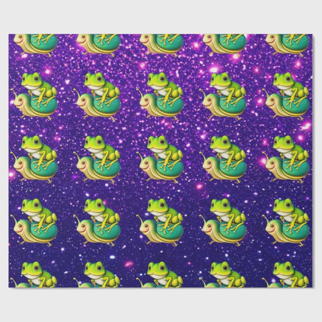 Adorable Cute Charming Frog Turtle Gift Wrap (Flat)